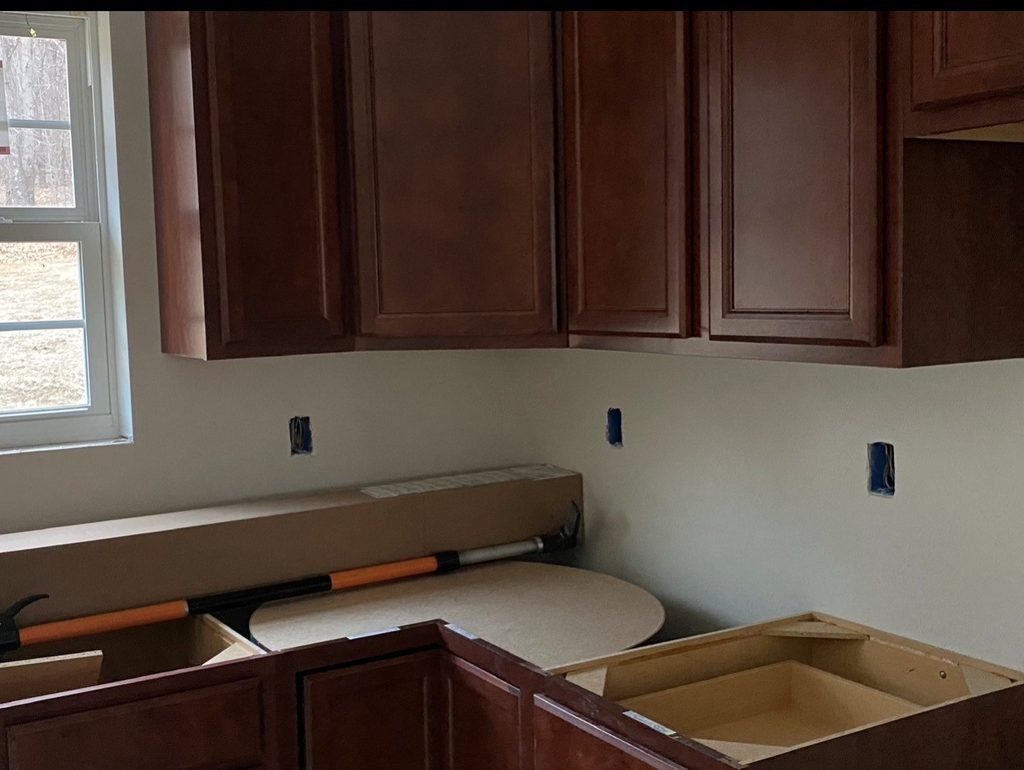 Freshly installed cabinets