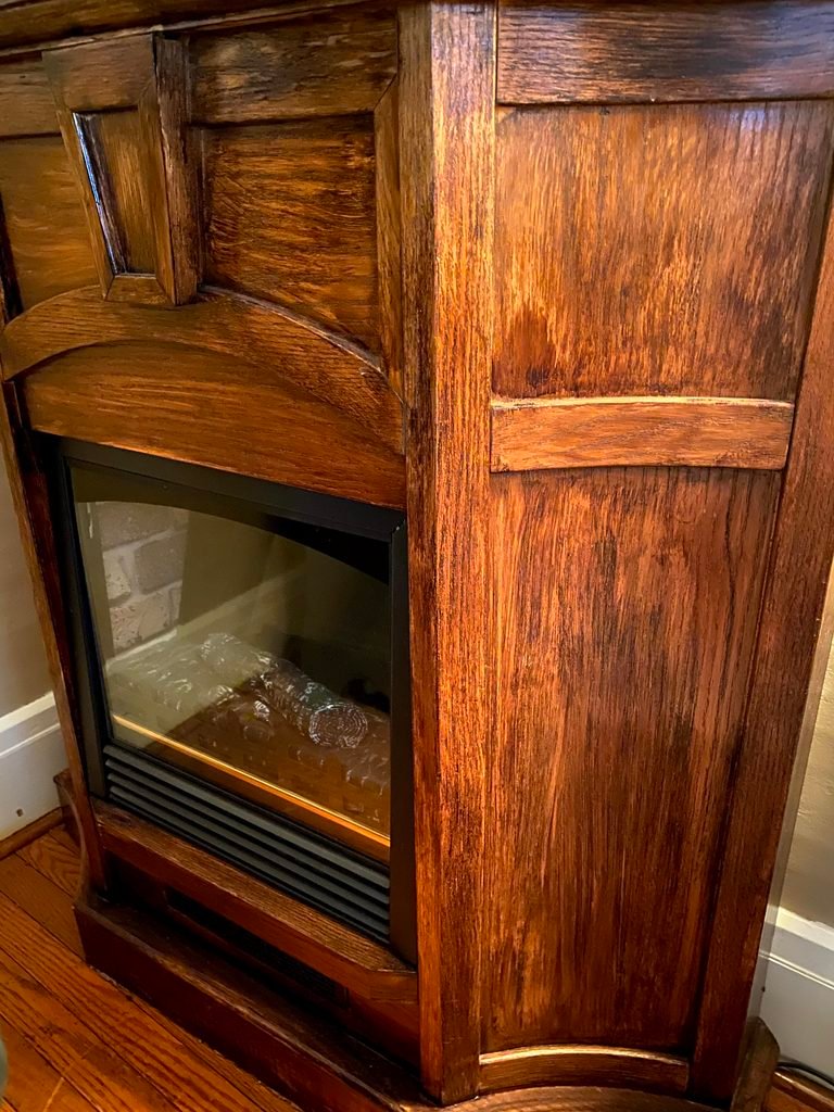 stained fireplace