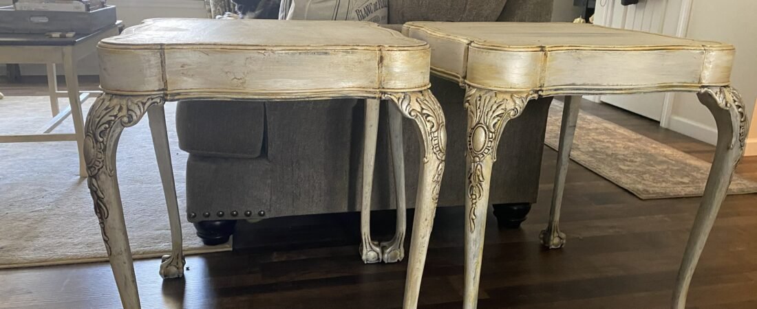 A French Country Makeover for $100 Vintage End Tables