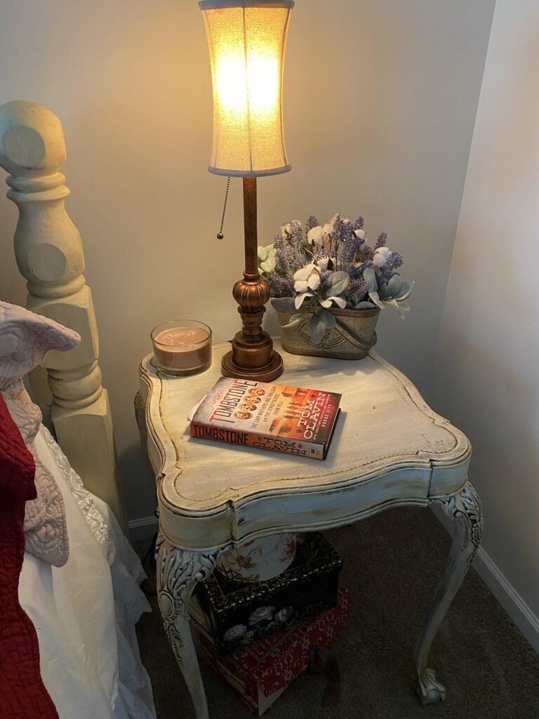Vintage French end tables after makeover