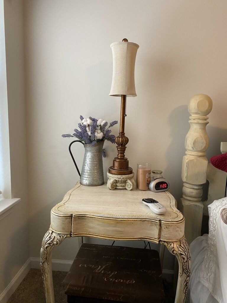 Vintage French end tables after makeover