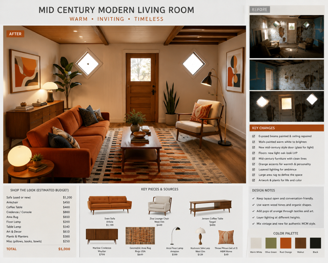 A mid century modern makeover